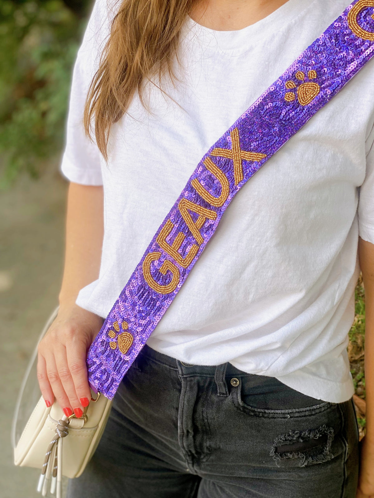 Beaded Purple Purse Strap — Serenity Home & Gifts